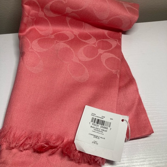 NWT COACH bundle: SIGNA CITY TOTE, WRAP & mirror/keyring PINK LEMONADE -spring! - Picture 10 of 16